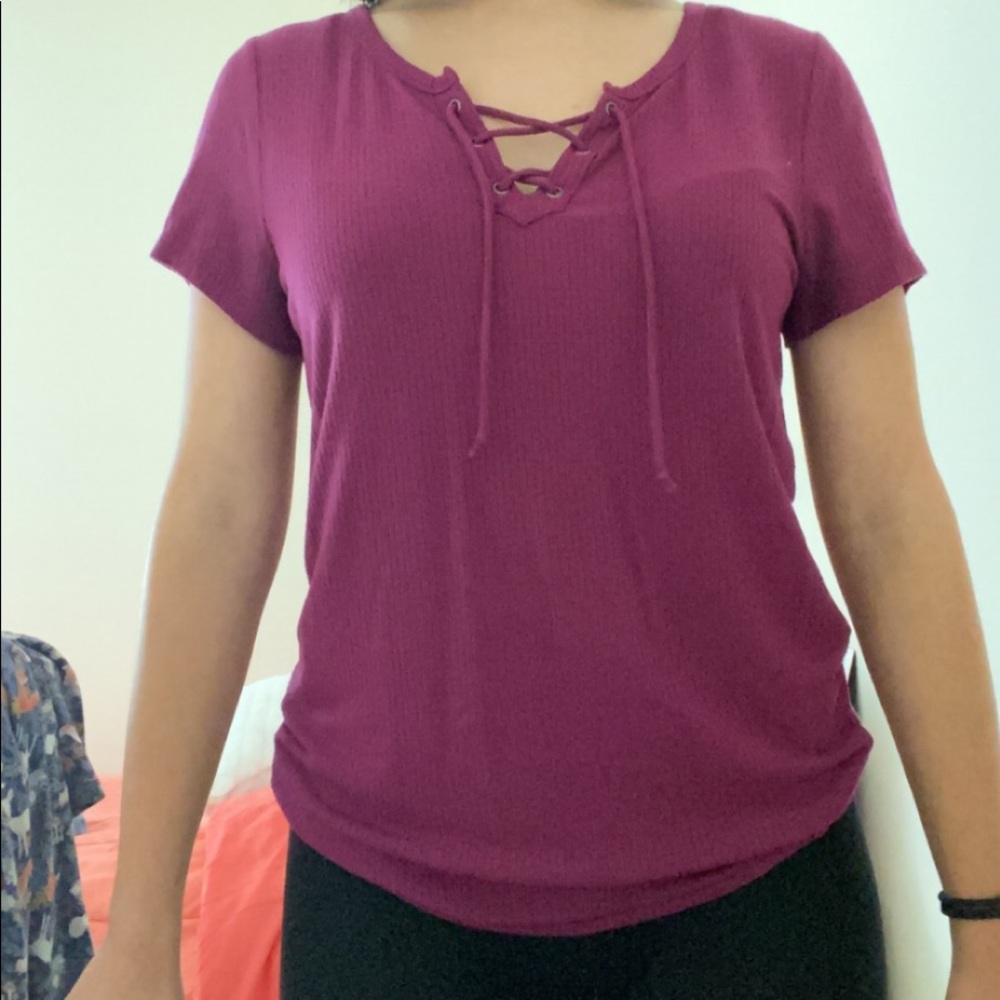 Lace up t shirt